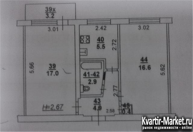 Продам 1-к. квартиру, 5/5, S=18кв.м