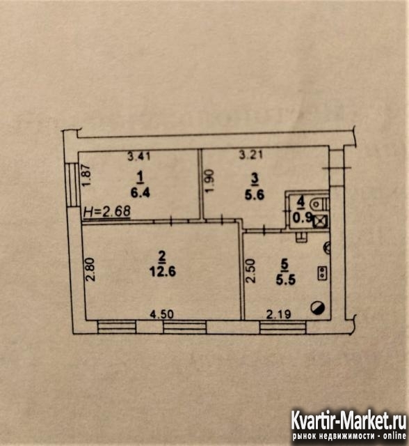 Продам 2-к. квартиру, 1/2, S=31кв.м